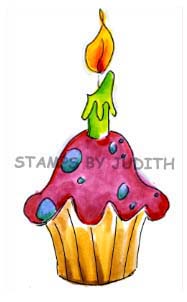 O-111 Lg. Candle Cupcake